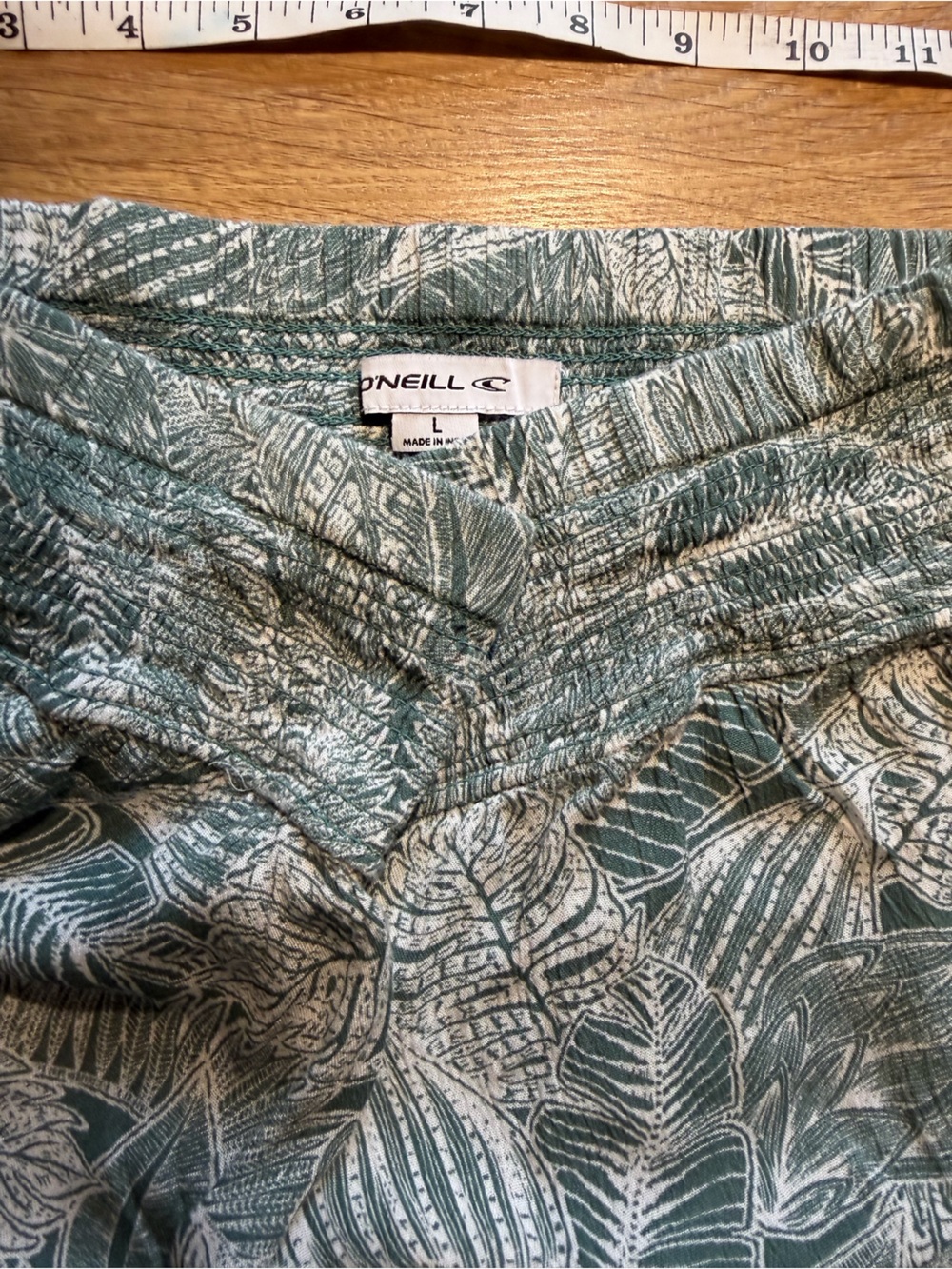 O'Neill Teal & White Leaf-Print Wide-Leg Pants - Picture 3 of 5